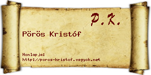 Pörös Kristóf névjegykártya